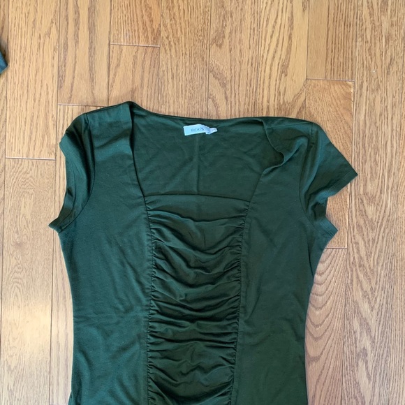 Olive green blouse with ruching - Picture 1 of 2